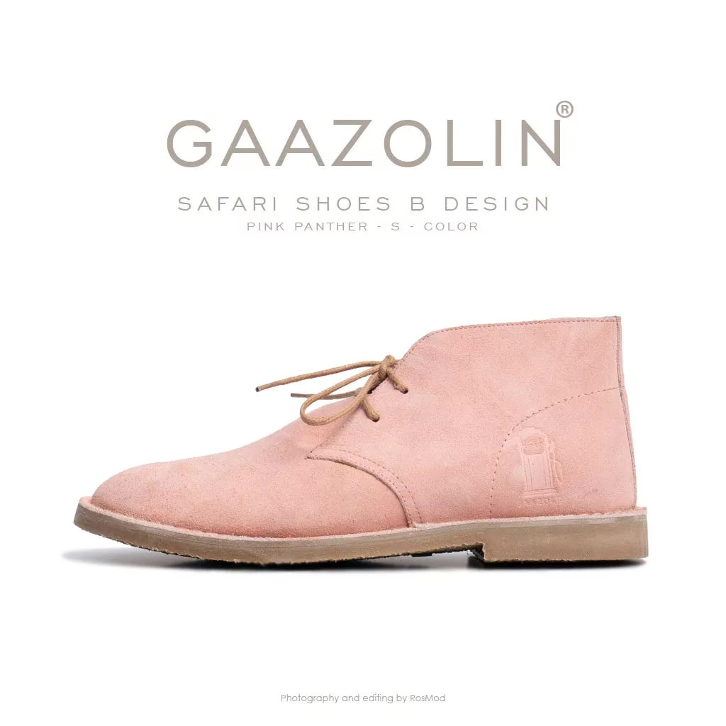 کفش صحرایی سافاری گازولین صورتی جیر - GAAZOLIN Safari Veldskoen B Design Dirty Pink Panther