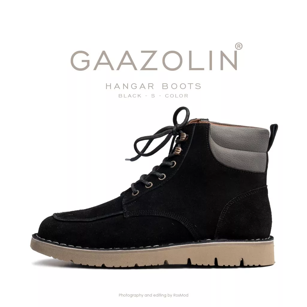 بوت هانگر گازولین مشکی جیر - GAAZOLIN Hangar Boots Black S