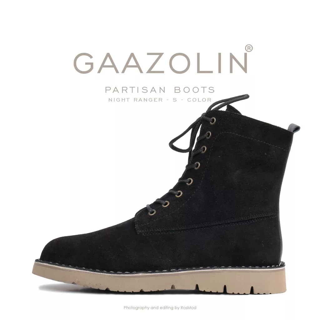 بوت پارتیزان گازولین مشکی جیر - GAAZOLIN Partisan Boots Night Ranger S