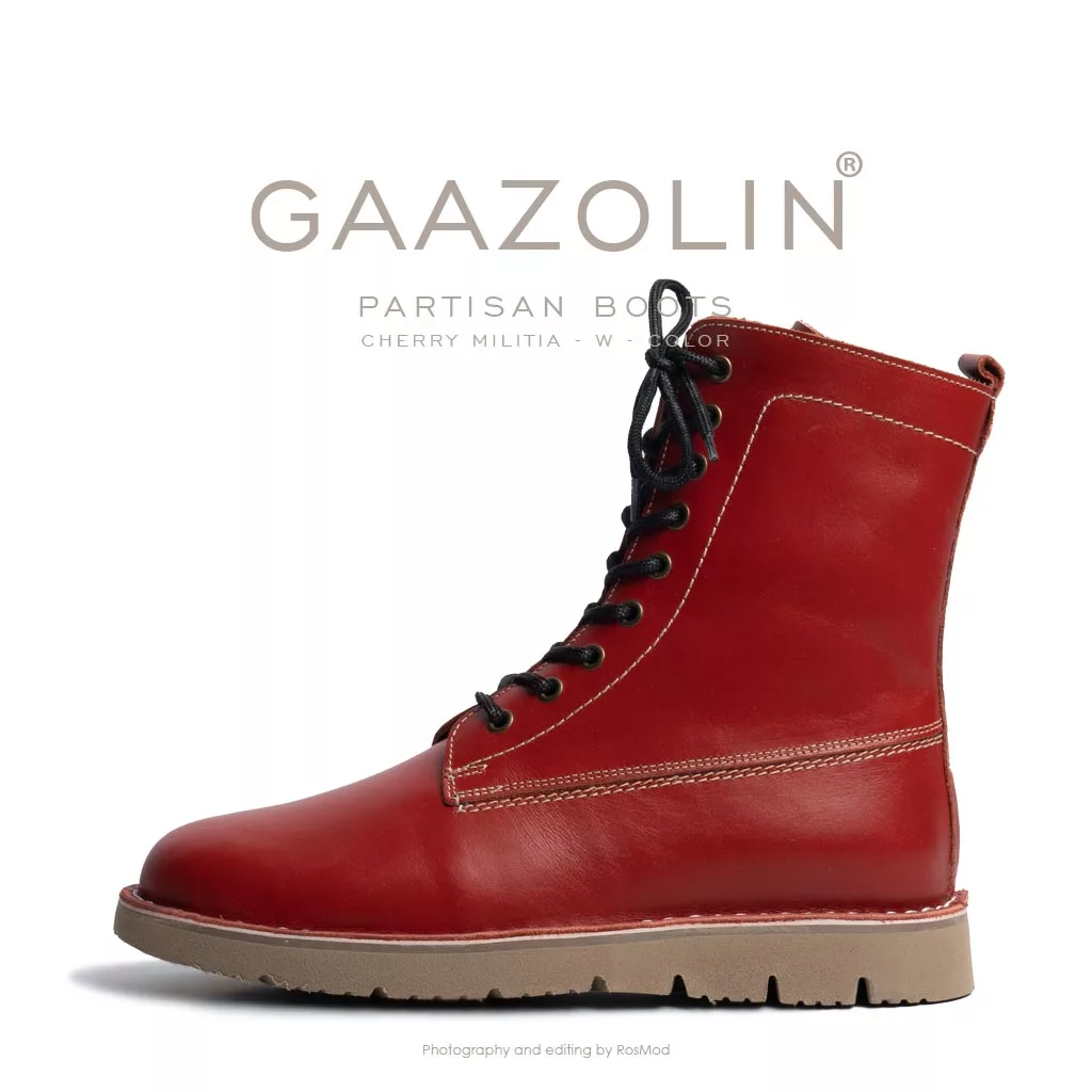 بوت پارتیزان گازولین آلبالویی شِبرو - GAAZOLIN Partisan Boots Cherry Militia W