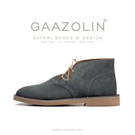 کفش صحرایی سافاری گازولین موشی جیر دور قرمز - GAAZOLIN Safari Veldskoen B Design Bad Rat S - Red Line