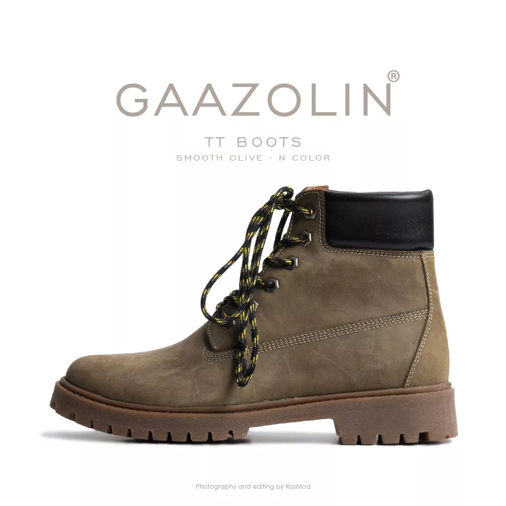بوت تی‌تی گازولین زیتونی نبوک - GAAZOLIN TT Boots Smooth Olive N