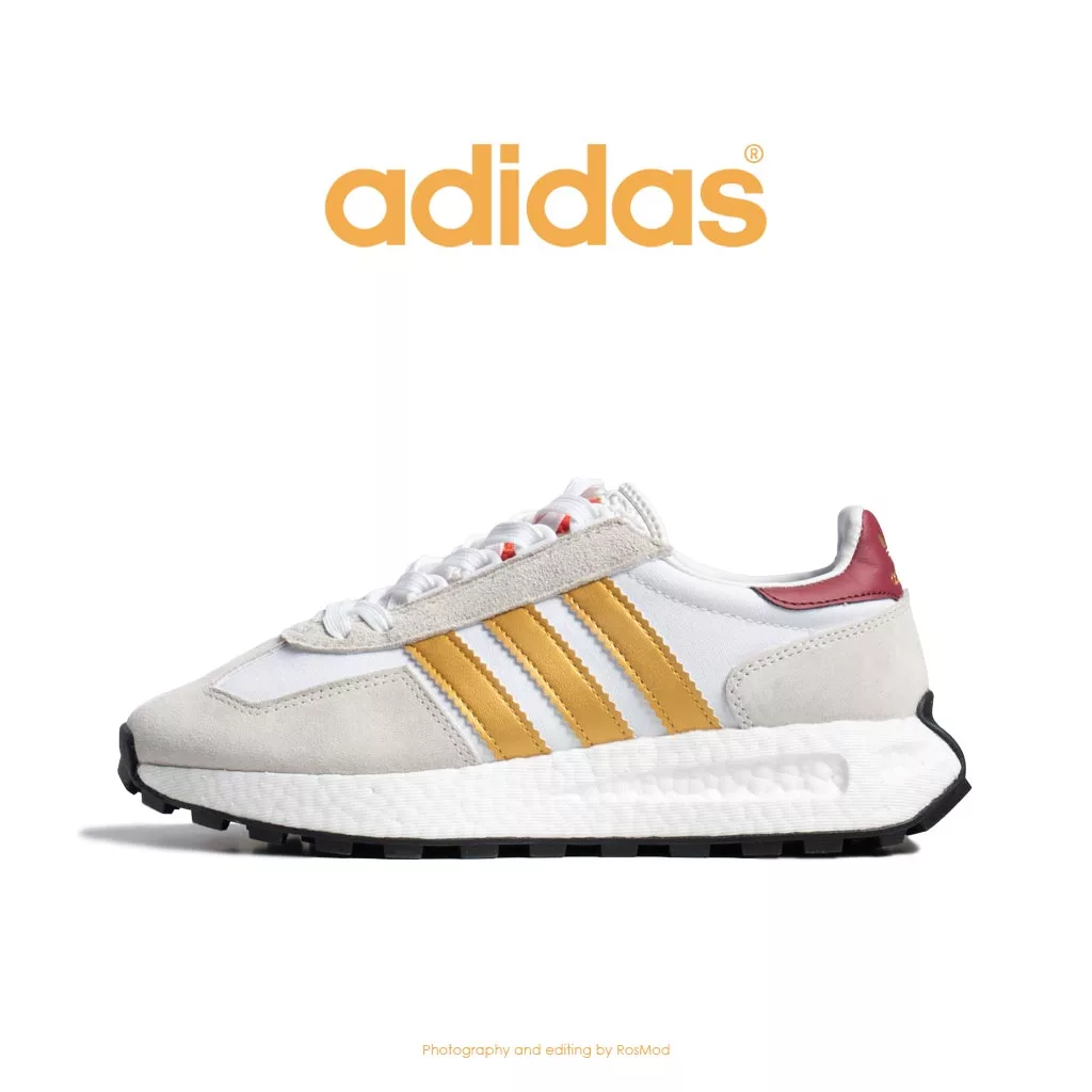 کتانی آدیداس رتروپی سفید طلایی - Adidas Retropy E5 Wonder White Gold
