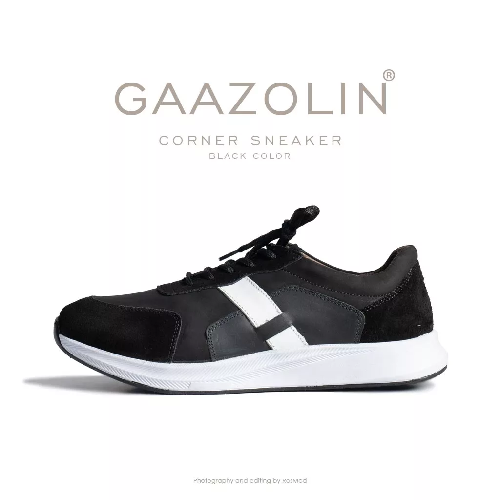 کتانی زنانه کرنر گازولین مشکی - GAAZOLIN Corner Sneakers Black