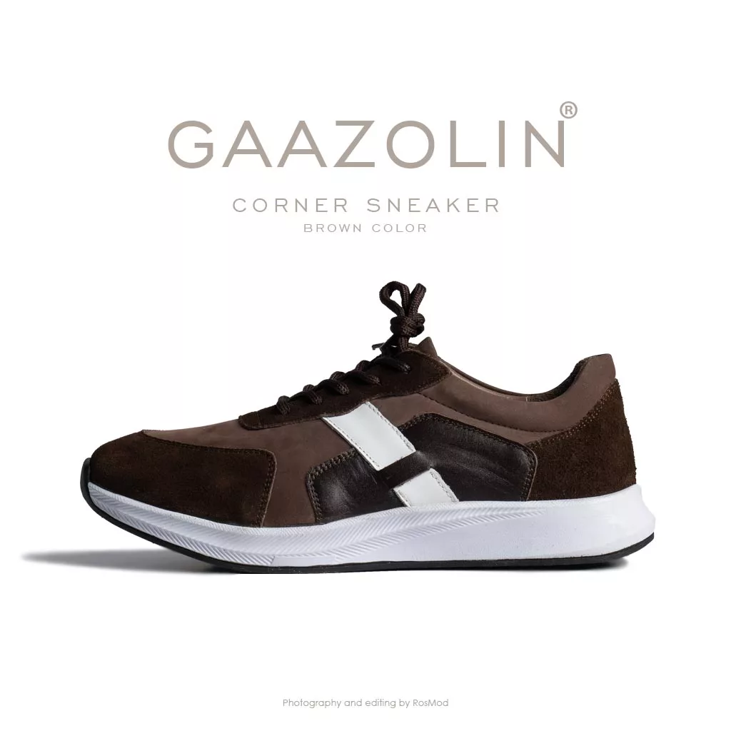 کتانی زنانه کرنر گازولین شکلاتی - GAAZOLIN Corner Sneakers Brown