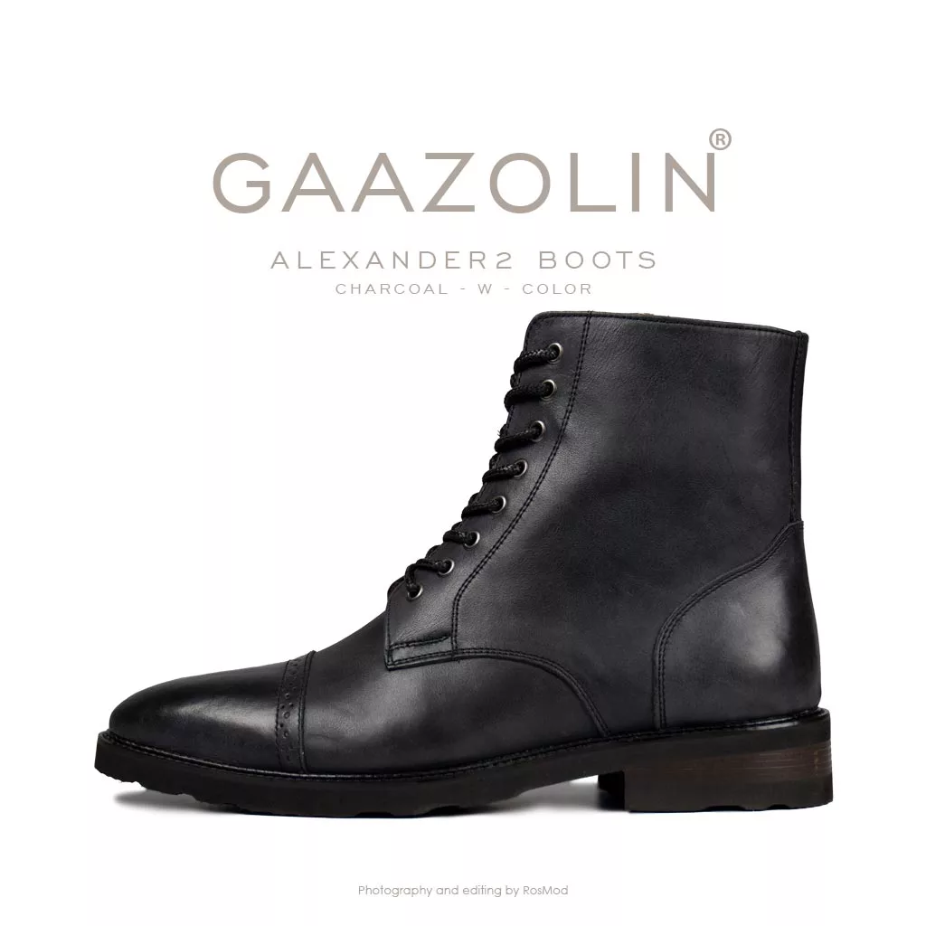 بوت اسکندر2 گازولین زغالی مات - GAAZOLIN Alexander2 Boots Charcoal
