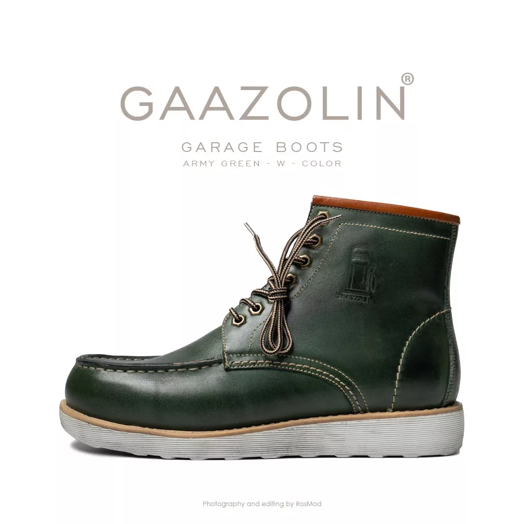 بوت گاراژ گازولین ارتشی شبرو - GAAZOLIN Garage Boots Army Green W