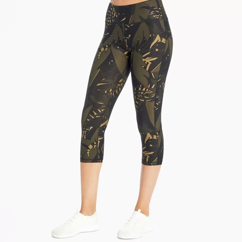 لگ زنانه ماریکا زیتونی طرح دار - Marika Sport Palm Printed Capri Legging Olive Night