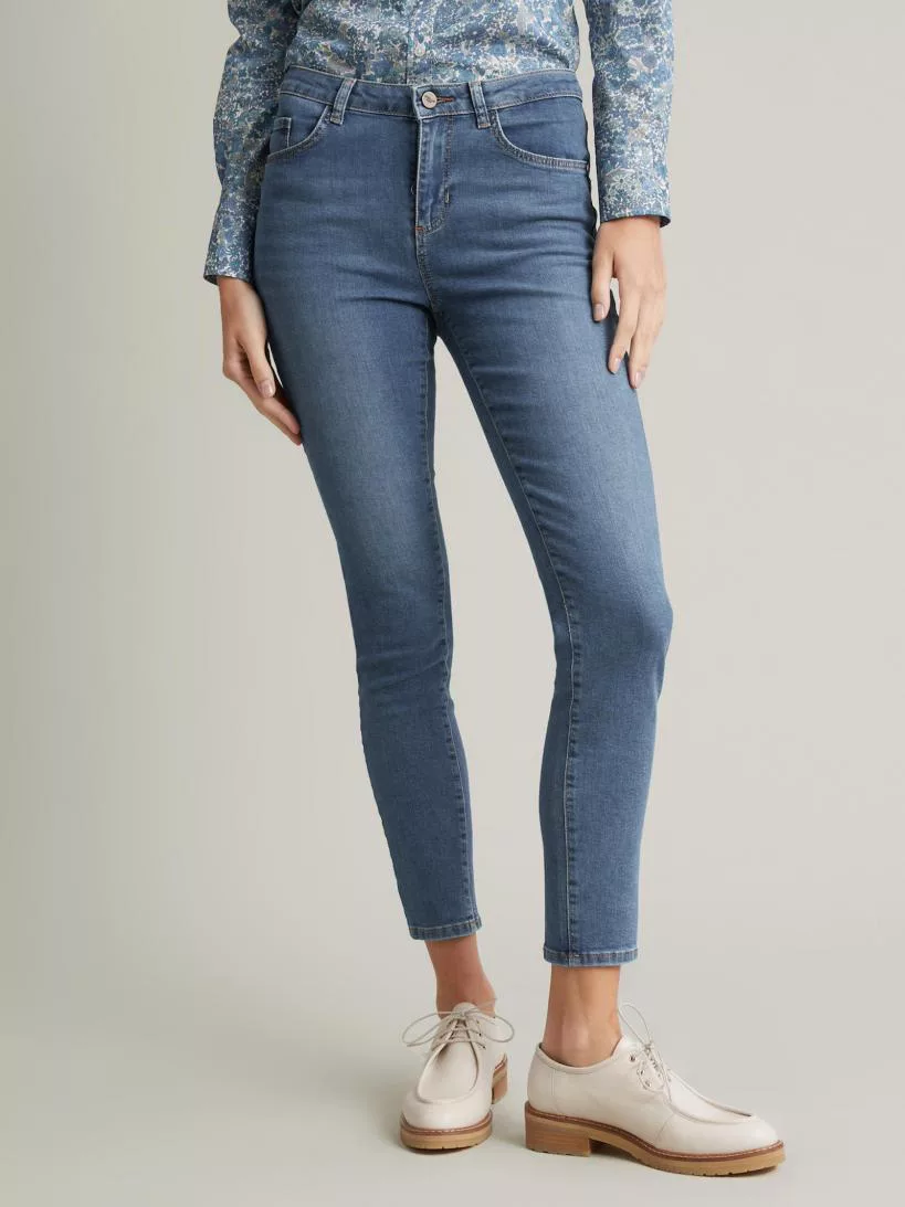 شلوار جین زنانه آبی سنگشور سیریلوس - Cyrillus Womens Organic Cotton Trousers Light Stonewash