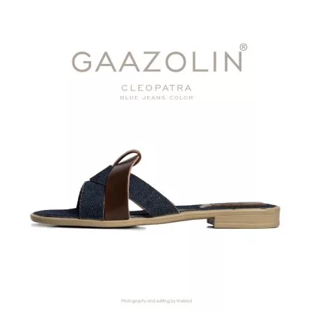 صندل کلئوپاترا گازولین آبی برزنتی - GAAZOLIN Cleopatra Sandals Blue Jeans
