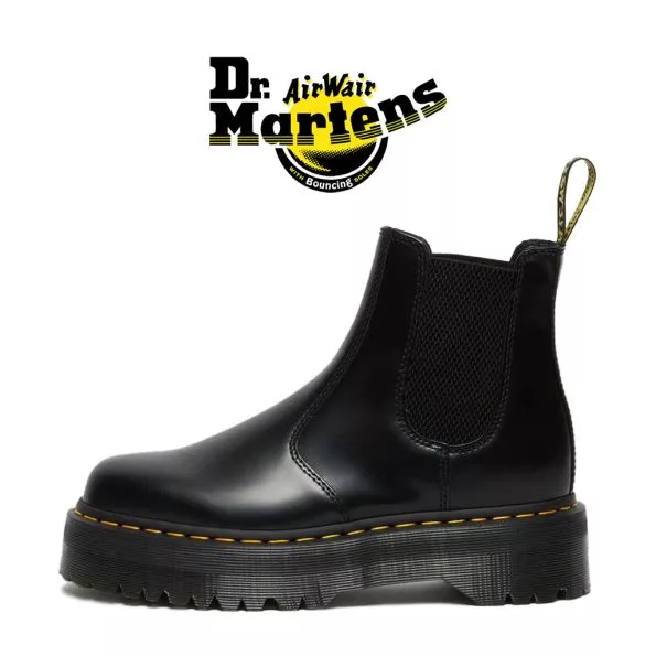 بوت دکتر مارتنز 2976 چلسی کوئاد اسموت مشکی - Dr Martens 2976 Smooth Leather Platform Chelsea Boots