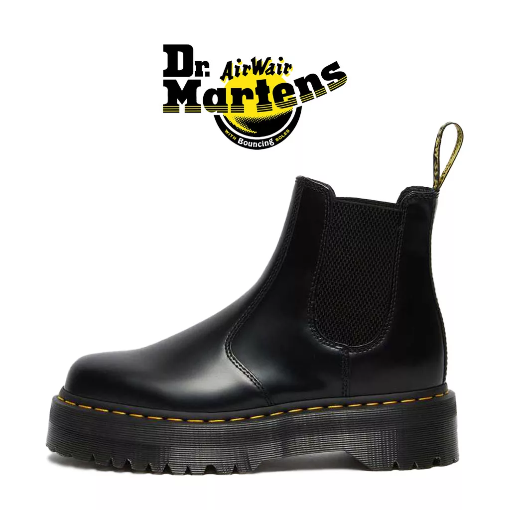 بوت دکتر مارتینز 2976 چلسی کوئاد اسموت مشکی - Dr Martens 2976 Smooth Leather Platform Chelsea Boots