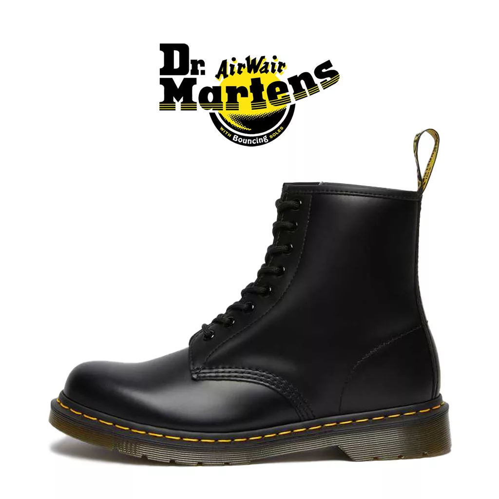 بوت دکتر مارتینز 1460 8 بند اسموت مشکی - Dr Martens 1460 Smooth Leather Lace up Boots