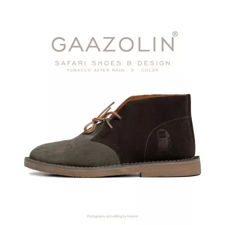 کفش صحرایی سافاری گازولین تنباکو گلی جیر - GAAZOLIN Safari Veldskoen B Design Tobacco After Rain S