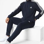 ست گرمکن آدیداس مردانه سرمه ای – Adidas Aeroready Essentials 3-Stripes Track Suit