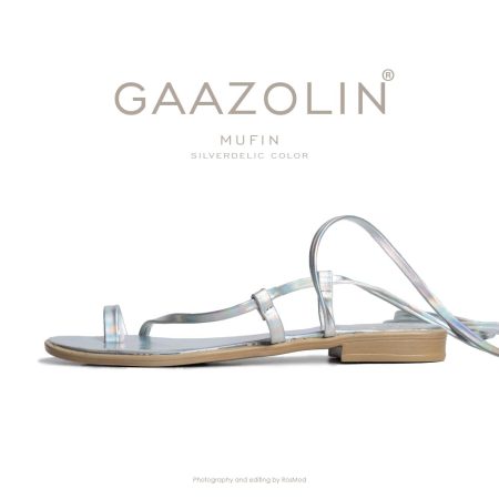 صندل مافین گازولین نقره ای هولوگرامی - GAAZOLIN Mufin Sandals Silverdelic
