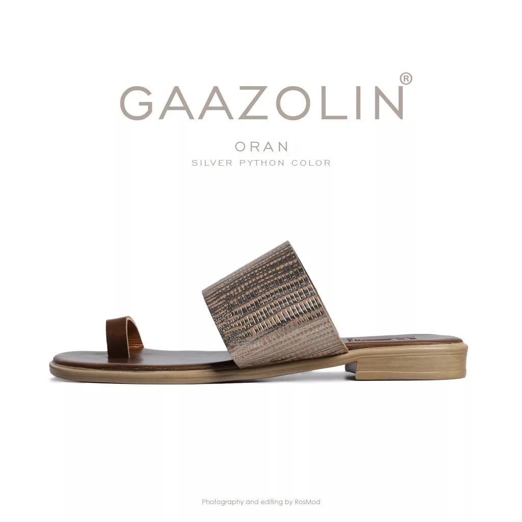 صندل اُران گازولین نقرهای پیتون - GAAZOLIN Oran Sandals Silver Python
