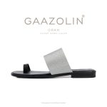 صندل اُران گازولین مشکی نقره‌ای - GAAZOLIN Oran Sandals Silver Shine