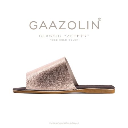 صندل زفیر کلاسیک گازولین رزگلد - GAAZOLIN Classic Zephyr Sandals Rose Gold Deep Brown