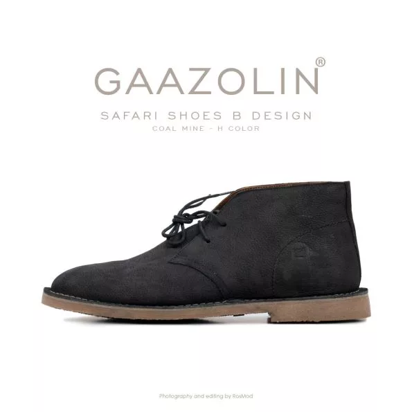 کفش صحرایی سافاری گازولین مشکی هورس - GAAZOLIN Safari Veldskoen B Design Coal Mine H