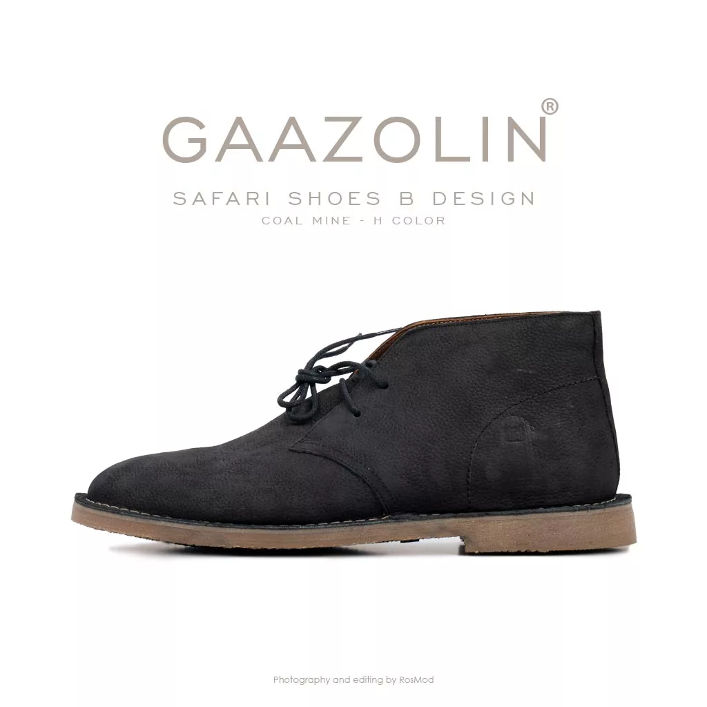 کفش صحرایی سافاری گازولین مشکی هورس - GAAZOLIN Safari Veldskoen B Design Coal Mine H