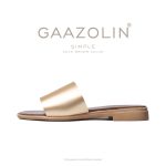صندل سیمپل گازولین طلایی گردویی - GAAZOLIN Simple Sandals Gold Brown