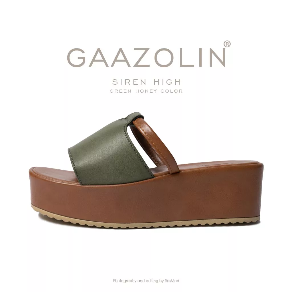 صندل سایرن های گازولین سبز عسلی - GAAZOLIN Siren High Sandals Green Honey