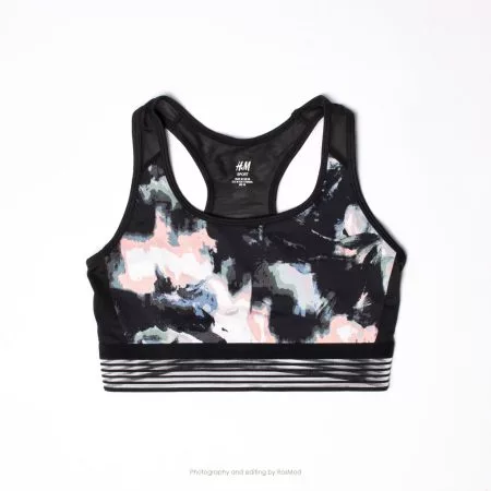 نیم تنه اسپورت طرح دار اچ اند ام 292428 - H&M Sport Bra Black Patterned