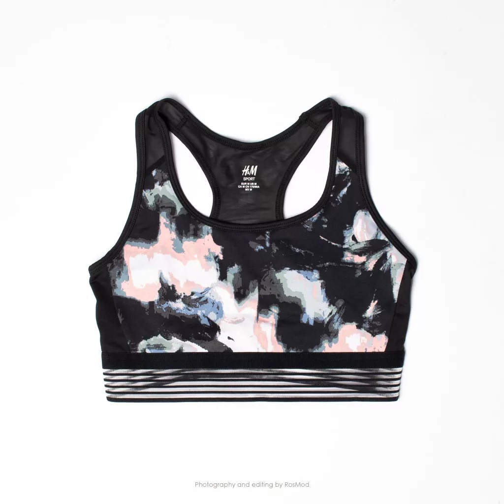 نیم تنه اسپورت طرح دار اچ اند ام 292428 - H&M Sport Bra Black Patterned