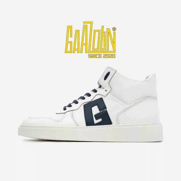 کتانی جی وان ساقدار گازولین سفید آبی - G1 Gamer HI White Blue W