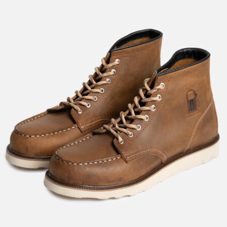 بوت مردانه برند گازولین مدل گاراژ کلاسیک گردویی کریزی