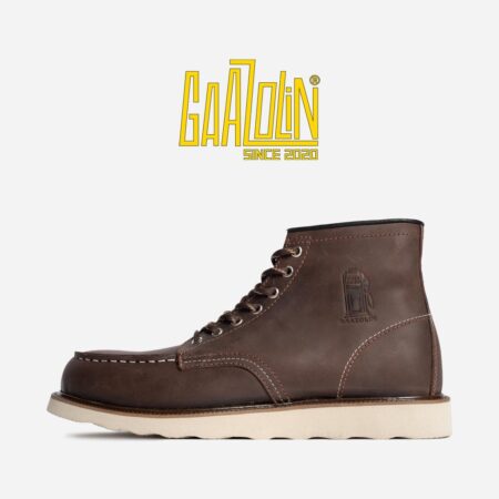 بوت مردانه برند گازولین مدل گاراژ کلاسیک شکلاتی کریزی