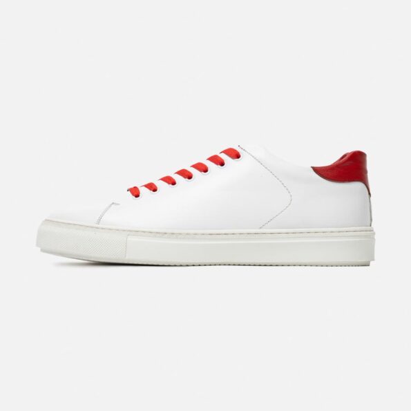 کتانی روزمره هرمس گازولین سفید قرمز - Hermes White Red W