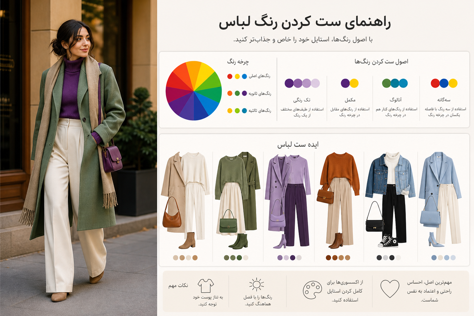 ست کردن رنگ لباس یکی از مهارتهایی است که به نظر میرسد باید ذاتی و شهودی باشد